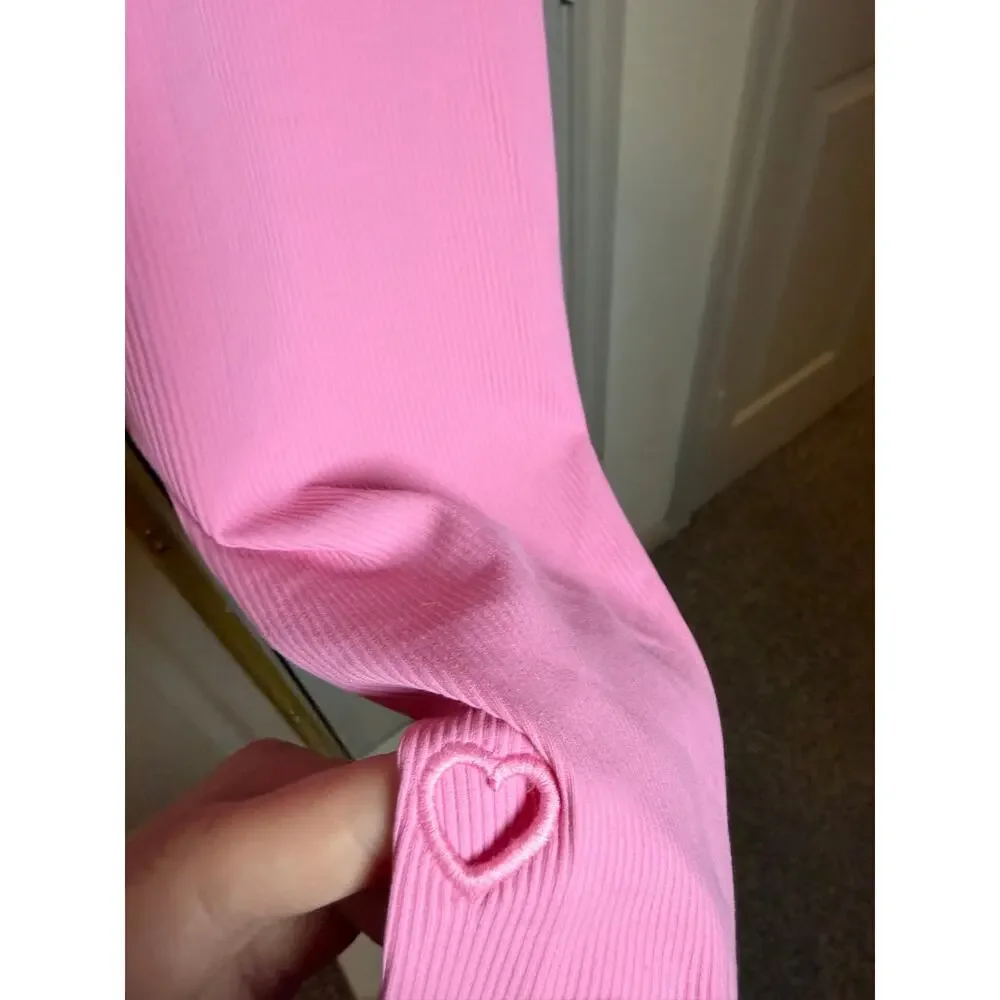 lululemon Nulu Ribbed Wrap-Front Long-Sleeve Shirt Heart
color Candy Cloud. - Picture 2 of 5